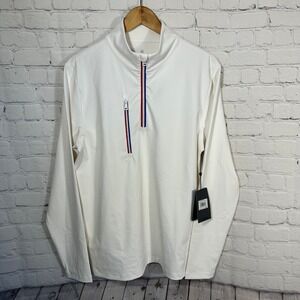 G/FORE‎ Mens Quarter Zip Tech Pullover Snow White G4MA23K125U Medium NWT